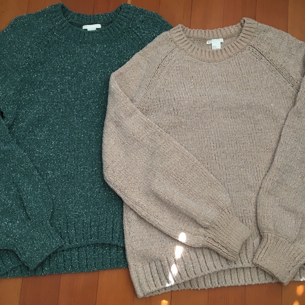 Two Glittery Sweaters
